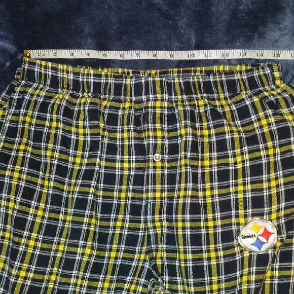 Reebok Pittsburgh Steelers NFL Team Apparel Plaid Pajama Pants - Black & Yellow - Picture 3 of 6